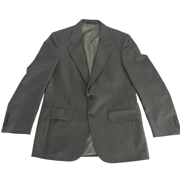 Burberry Blazer Mens Large Grey Button Up Formal Pure Wool Wedding Suit Tuxedo - Picture 1 of 14